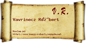 Vavrinecz Róbert névjegykártya